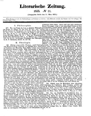 Literarische Zeitung Mittwoch 11. März 1835