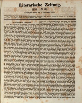 Literarische Zeitung Mittwoch 21. September 1836