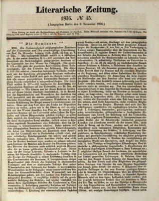 Literarische Zeitung Mittwoch 2. November 1836