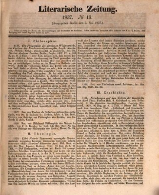 Literarische Zeitung Mittwoch 3. Mai 1837