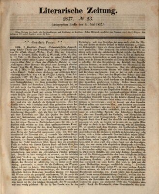 Literarische Zeitung Mittwoch 31. Mai 1837