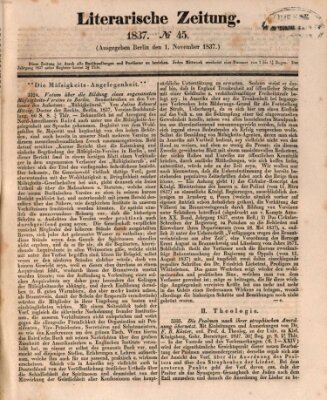 Literarische Zeitung Mittwoch 1. November 1837