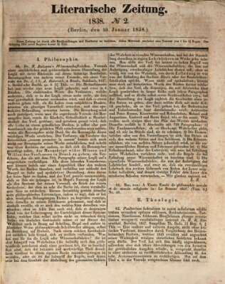 Literarische Zeitung Mittwoch 10. Januar 1838