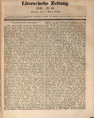 Literarische Zeitung Mittwoch 7. März 1838