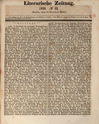 Literarische Zeitung Mittwoch 17. Oktober 1838