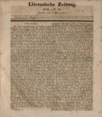 Literarische Zeitung Mittwoch 4. März 1840