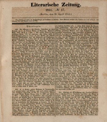 Literarische Zeitung Mittwoch 28. April 1841