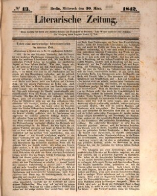 Literarische Zeitung Mittwoch 30. März 1842