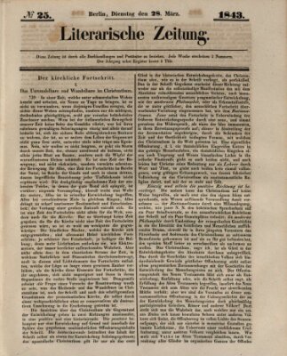 Literarische Zeitung Dienstag 28. März 1843