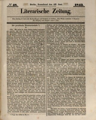 Literarische Zeitung Samstag 17. Juni 1843