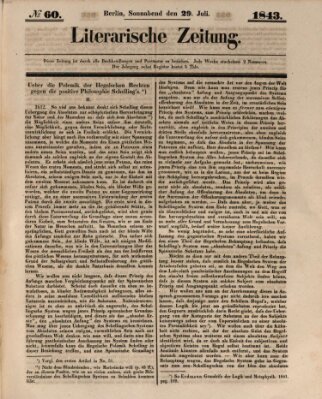 Literarische Zeitung Samstag 29. Juli 1843