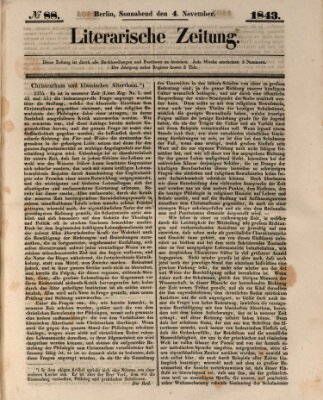 Literarische Zeitung Samstag 4. November 1843