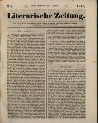 Literarische Zeitung Mittwoch 7. Januar 1846