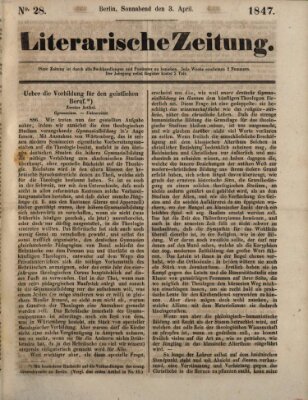 Literarische Zeitung Samstag 3. April 1847