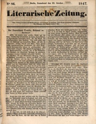 Literarische Zeitung Samstag 23. Oktober 1847