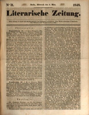 Literarische Zeitung Mittwoch 8. März 1848
