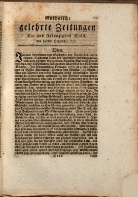 Gothaische gelehrte Zeitungen Mittwoch 4. September 1776