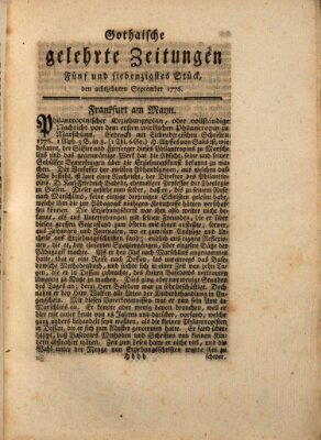 Gothaische gelehrte Zeitungen Mittwoch 18. September 1776