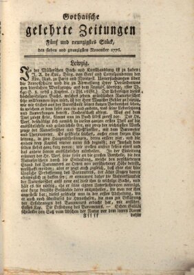 Gothaische gelehrte Zeitungen Mittwoch 27. November 1776