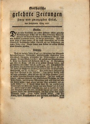 Gothaische gelehrte Zeitungen Samstag 15. März 1777