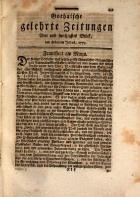 Gothaische gelehrte Zeitungen Mittwoch 7. Juli 1779