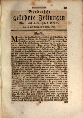 Gothaische gelehrte Zeitungen Mittwoch 31. Mai 1780