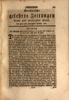 Gothaische gelehrte Zeitungen Samstag 22. Juli 1780