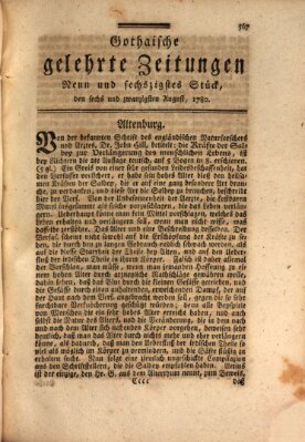 Gothaische gelehrte Zeitungen Samstag 26. August 1780