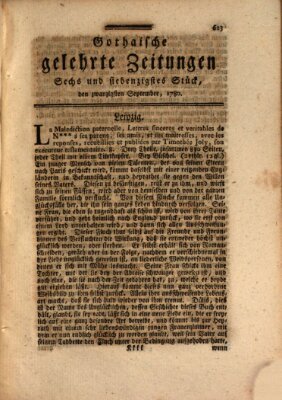 Gothaische gelehrte Zeitungen Mittwoch 20. September 1780