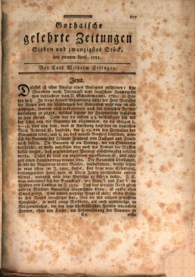 Gothaische gelehrte Zeitungen Mittwoch 2. April 1783