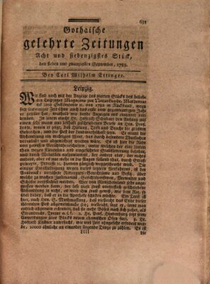 Gothaische gelehrte Zeitungen Samstag 27. September 1783