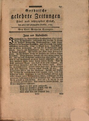 Gothaische gelehrte Zeitungen Mittwoch 22. Oktober 1783
