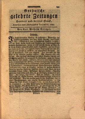 Gothaische gelehrte Zeitungen Mittwoch 24. Dezember 1783