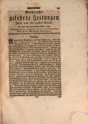 Gothaische gelehrte Zeitungen Mittwoch 26. Mai 1784