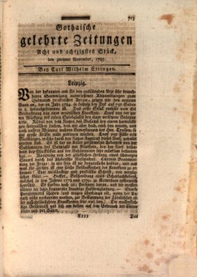 Gothaische gelehrte Zeitungen Mittwoch 2. November 1785