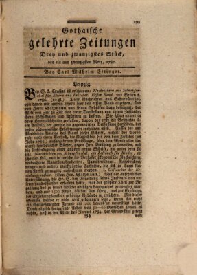 Gothaische gelehrte Zeitungen Mittwoch 21. März 1787
