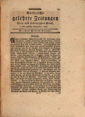 Gothaische gelehrte Zeitungen Mittwoch 12. September 1787