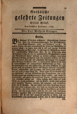 Gothaische gelehrte Zeitungen Mittwoch 6. Februar 1788