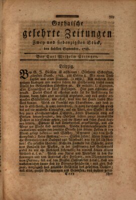 Gothaische gelehrte Zeitungen Samstag 6. September 1788