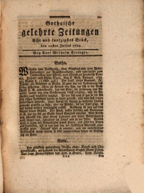 Gothaische gelehrte Zeitungen Mittwoch 22. Juli 1789