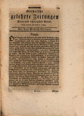 Gothaische gelehrte Zeitungen Samstag 17. Oktober 1789