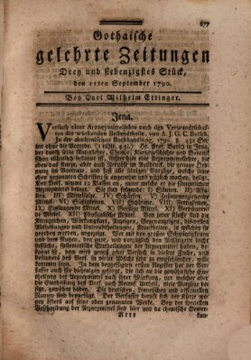 Gothaische gelehrte Zeitungen Samstag 11. September 1790