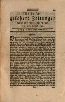 Gothaische gelehrte Zeitungen Mittwoch 13. Juli 1791