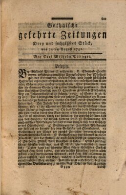 Gothaische gelehrte Zeitungen Mittwoch 10. August 1791