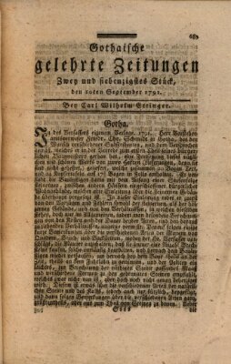 Gothaische gelehrte Zeitungen Samstag 10. September 1791