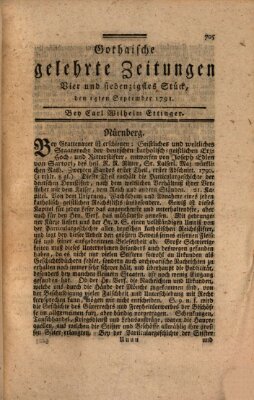 Gothaische gelehrte Zeitungen Mittwoch 14. September 1791