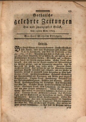 Gothaische gelehrte Zeitungen Mittwoch 13. März 1793