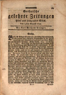 Gothaische gelehrte Zeitungen Mittwoch 14. August 1793