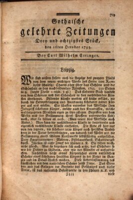 Gothaische gelehrte Zeitungen Mittwoch 16. Oktober 1793