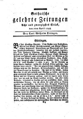 Gothaische gelehrte Zeitungen Samstag 7. April 1798